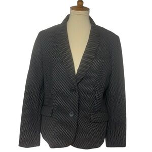 Talbots Black Blazer with small white dots. Size 12 in GUC